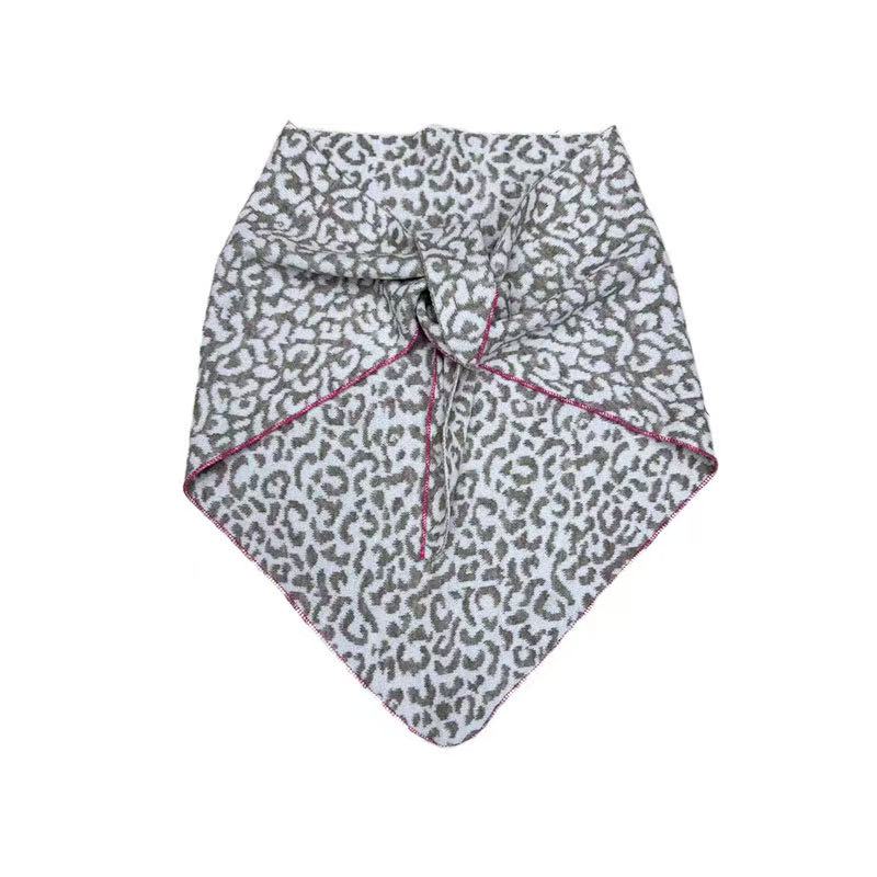 women’s leopard triangle scarf shawl – warm winter neck wrap, fashion animal print bandana