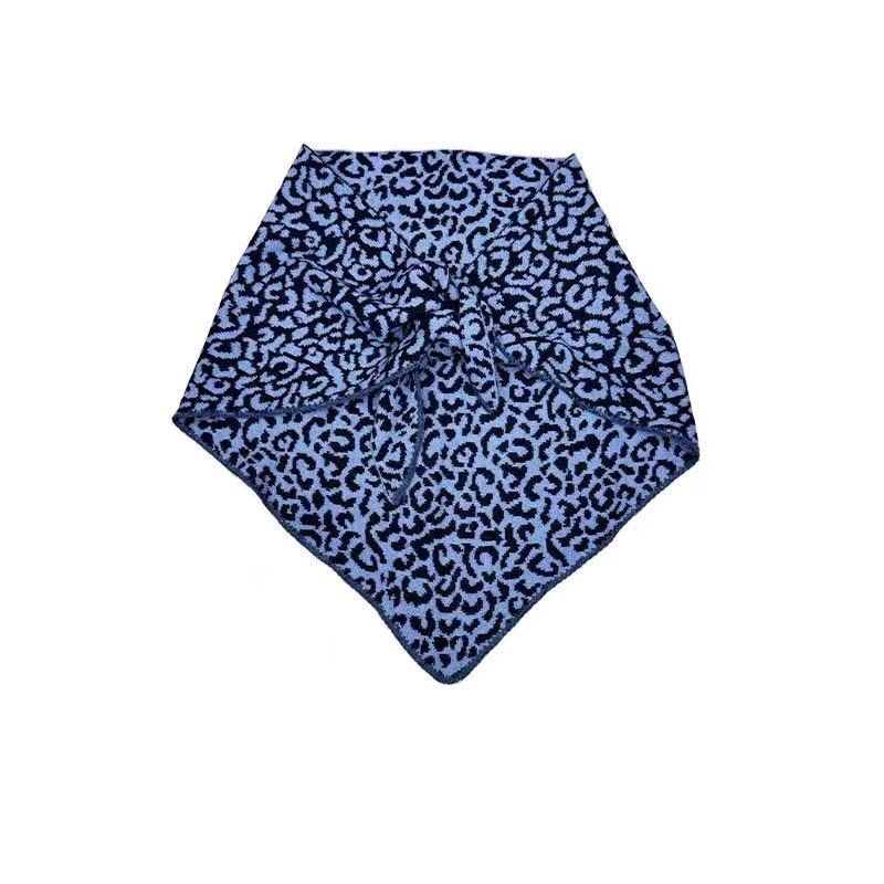 women’s leopard triangle scarf shawl – warm winter neck wrap, fashion animal print bandana