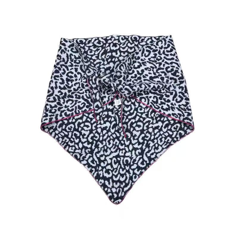 women’s leopard triangle scarf shawl – warm winter neck wrap, fashion animal print bandana