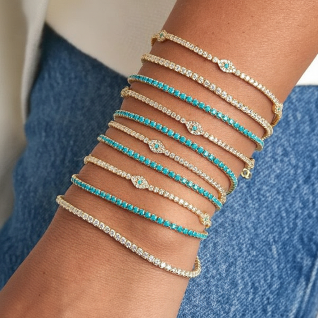 eye bracelet zircon tennis chain lucky eye jewelry european and american fashion women