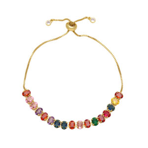 fashionable colorful zircon bracelet for women, personalized and versatile adjustable bracelet