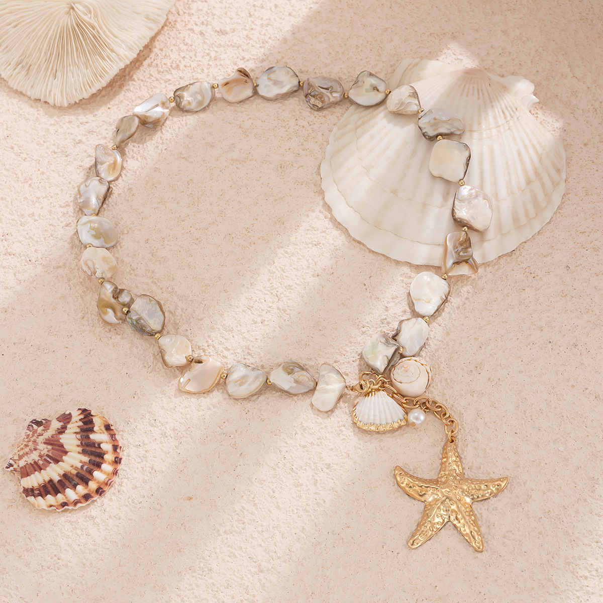beach vacation shell clavicle necklace ocean style starfish all match set necklace