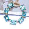 geometric square color crystal necklace light luxury fashion necklace