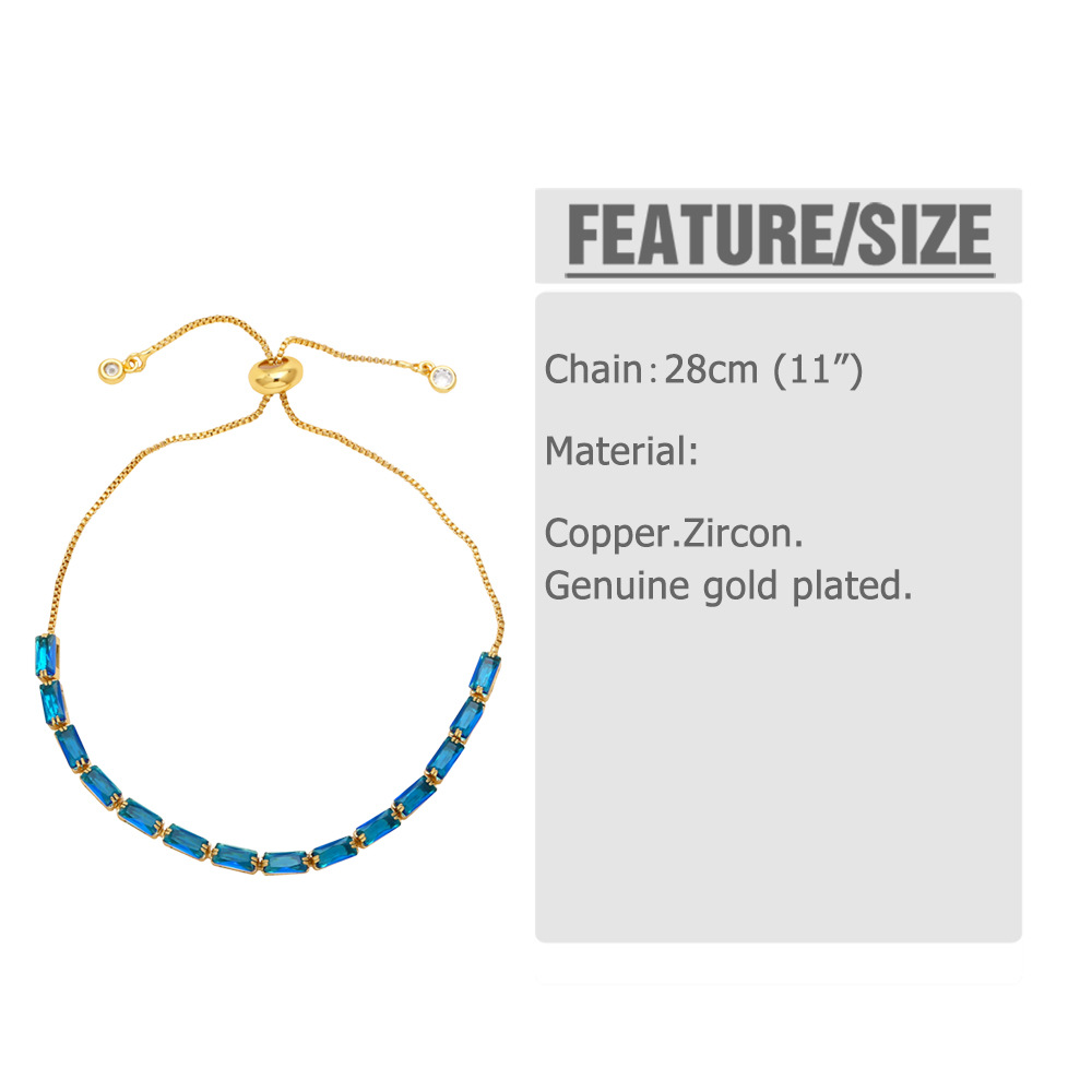 fashionable and versatile colored zircon bracelet ins niche design bracelet for women