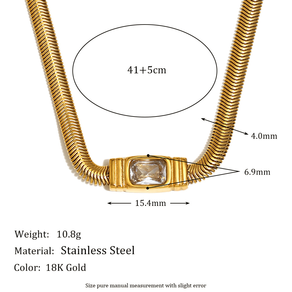 european and american temperament retro personality hip hop niche design necklace stainless steel 18k gold plated snake chain zircon bracelet