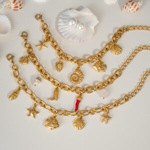 new ocean style bracelet fashionable and versatile beach vacation style personalized design stainless steel jewelry