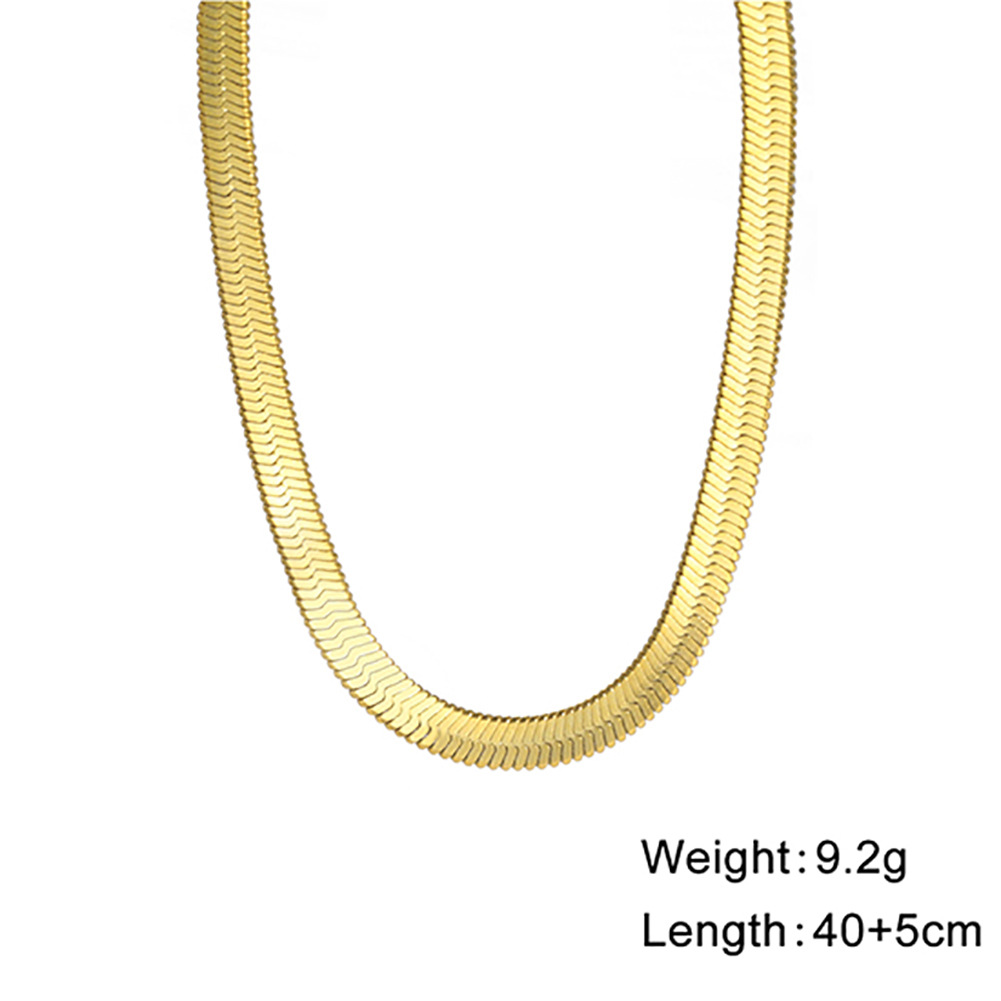 personality trend hip hop stainless steel clavicle chain titanium steel snake bone chain for men and women 18k gold jewelry