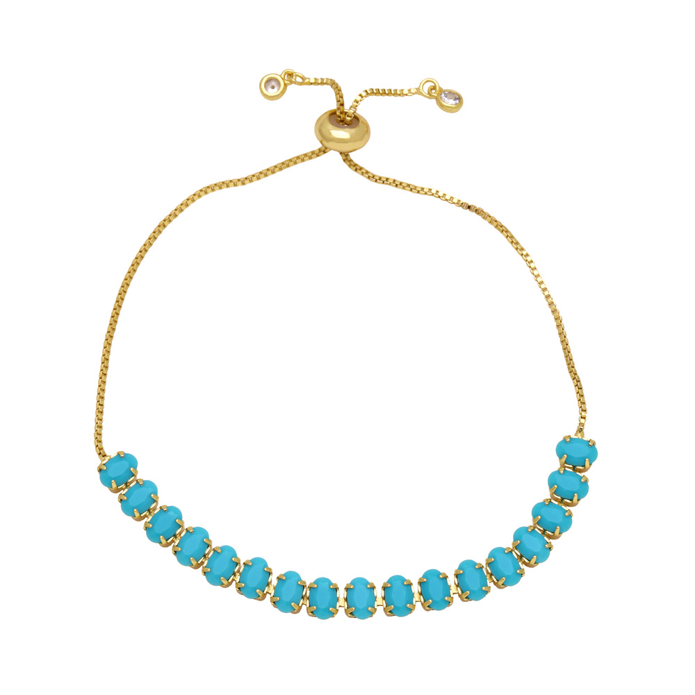 fashionable colorful zircon bracelet for women, personalized and versatile adjustable bracelet