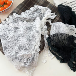 fashionable niche lace splicing lace up decoration western style triangle scarf fart curtain apron korean chic pure desire style short skirt