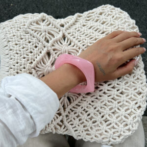 niche design polygonal translucent bracelet colorful macaron resin bracelet