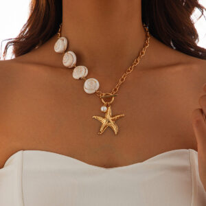 beach vacation shell clavicle necklace ocean style starfish all match set necklace