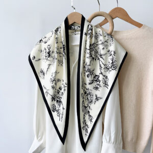 summer versatile waist tie with shirt, denim suit and shawl twill silk cool fashion triangle scarf