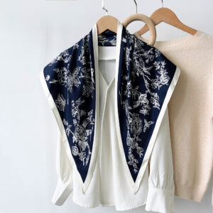 summer versatile waist tie with shirt, denim suit and shawl twill silk cool fashion triangle scarf