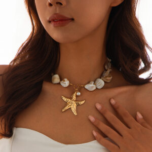 beach vacation shell clavicle necklace ocean style starfish all match set necklace