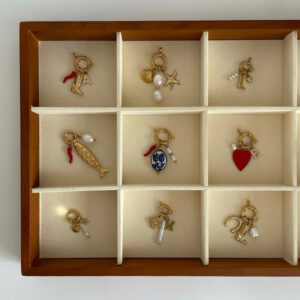 vintage 12 birthstone pendants, movable ring necklace, multiple pendants, diy boots, heart pearls, 18k gold color preservation