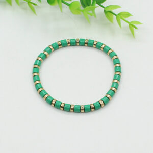 bohemian style stackable enamel paint rainbow tube bead bracelet diy cylindrical tube bracelet