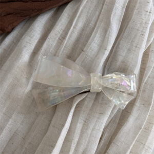 french exquisite bow spring hairpin women's back of the head half tied hair ornament ponytail clip hair accessories