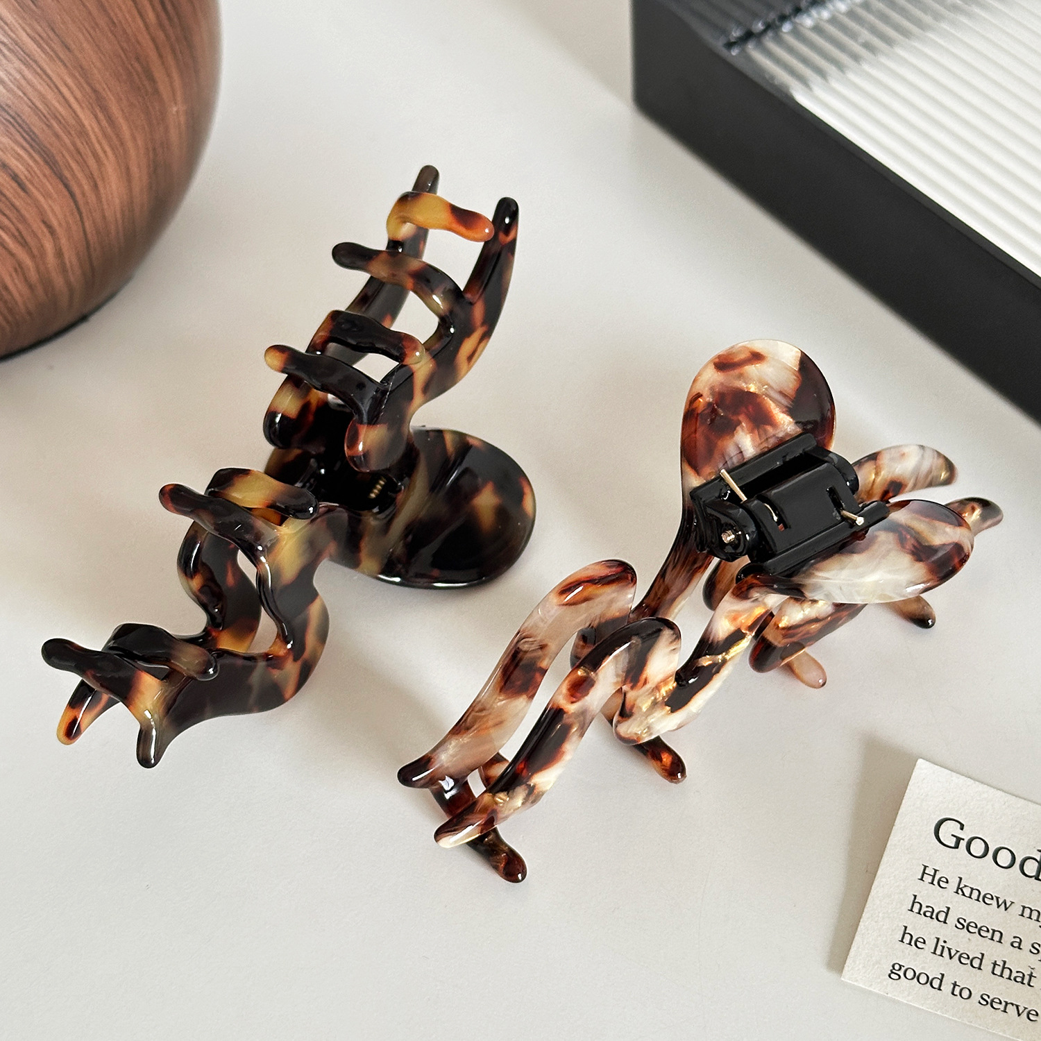 thickened 3mm acetate wave hairpin high end hair shark clip all match ponytail clip hair accessories