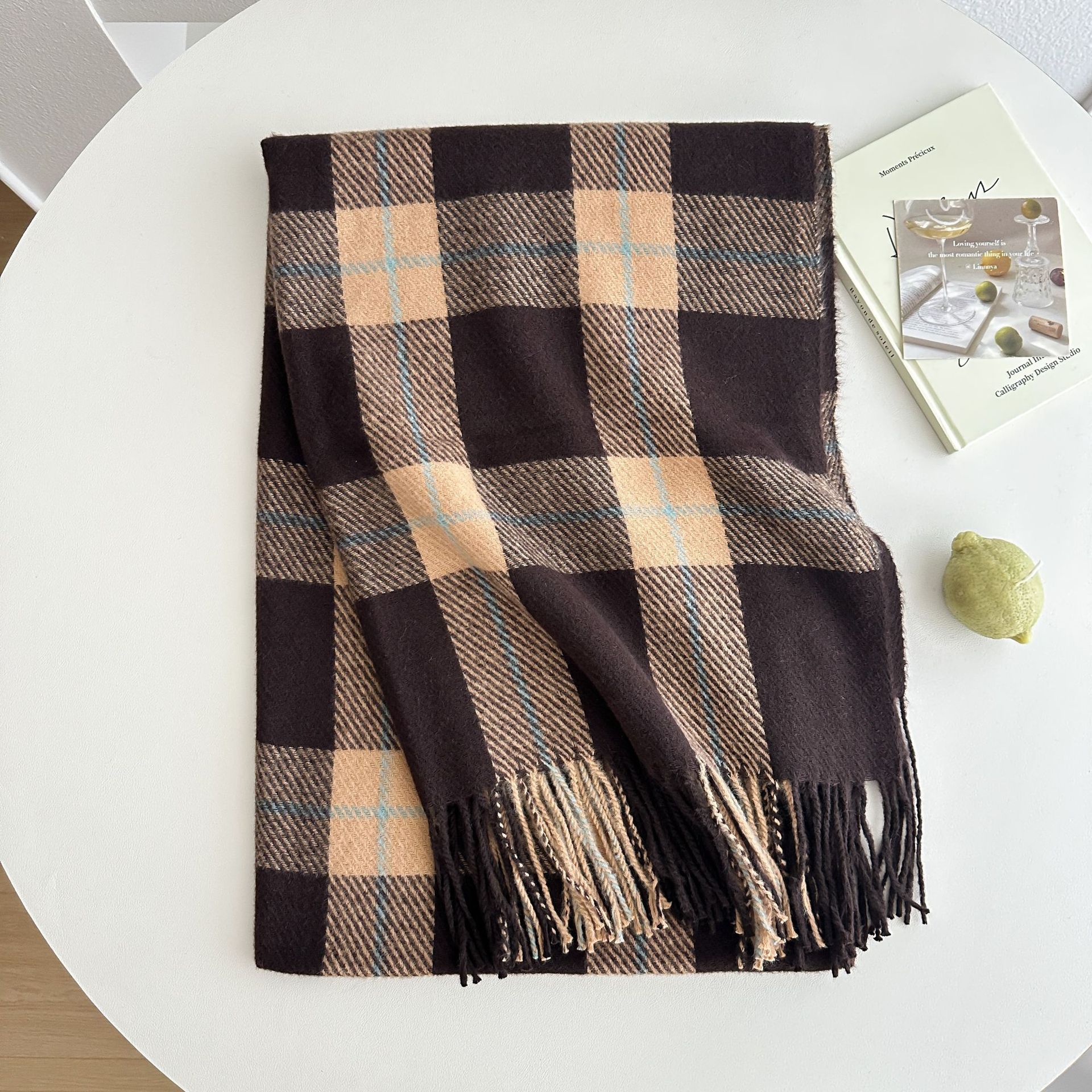 new scarf for women autumn and winter couple classic versatile student thick long warm plaid shawl dual purpose