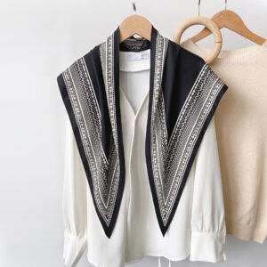 summer versatile waist tie with shirt, denim suit and shawl twill silk cool fashion triangle scarf