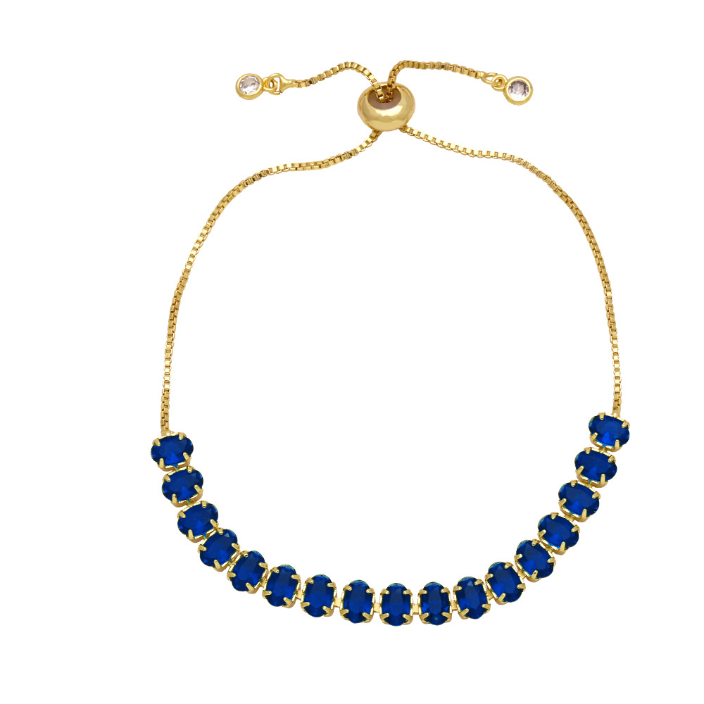 fashionable colorful zircon bracelet for women, personalized and versatile adjustable bracelet