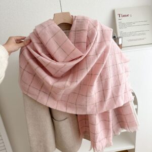 super soft imitation cashmere plaid women's winter soft new scarf short beard warm simple versatile thick shawl