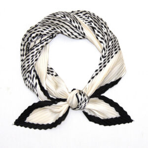 spring and summer thin pleated silk scarf for women professional versatile decorative neck scarf retro scarf