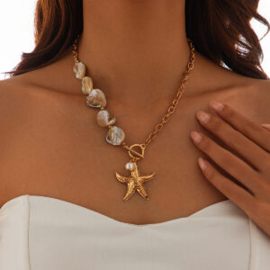beach vacation shell clavicle necklace ocean style starfish all match set necklace