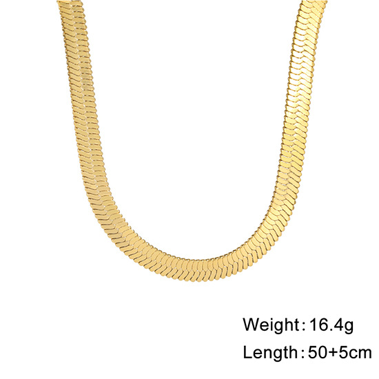 personality trend hip hop stainless steel clavicle chain titanium steel snake bone chain for men and women 18k gold jewelry