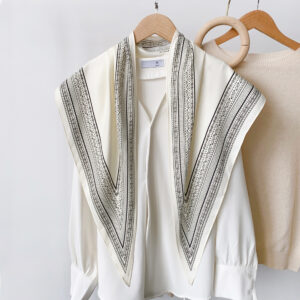 summer versatile waist tie with shirt, denim suit and shawl twill silk cool fashion triangle scarf