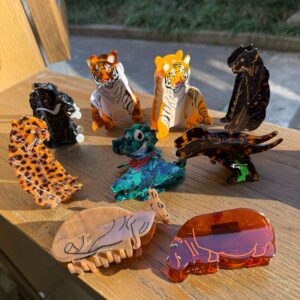 animal tiger kangaroo dinosaur leopard niche design grab clip shark clip cross border hair accessories ponytail clip