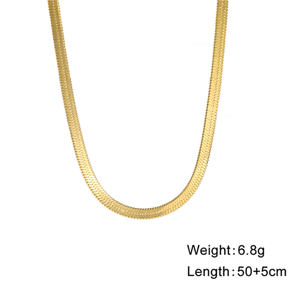 personality trend hip hop stainless steel clavicle chain titanium steel snake bone chain for men and women 18k gold jewelry