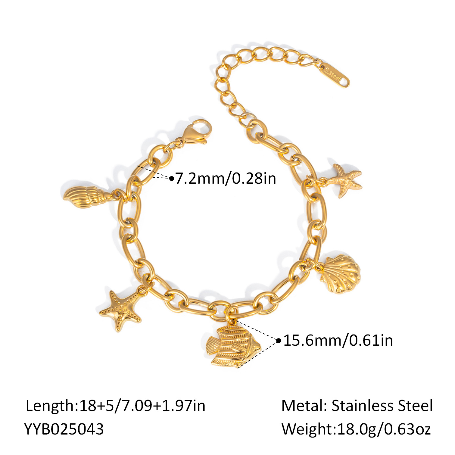 new ocean style bracelet fashionable and versatile beach vacation style personalized design stainless steel jewelry