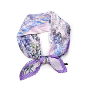 crumpled small silk scarf professional scarf women's fashionable and versatile cashew stripe print pleated small square scarf