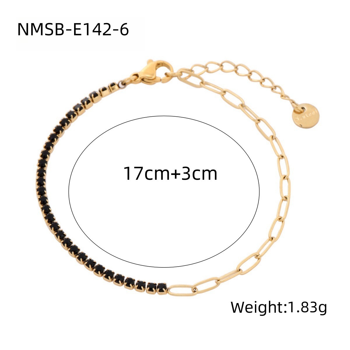 new rainbow color thin diamond titanium steel bracelet for women, exquisite and compact, one row of full diamond stainless steel jewelry