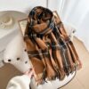 new scarf for women autumn and winter couple classic versatile student thick long warm plaid shawl dual purpose