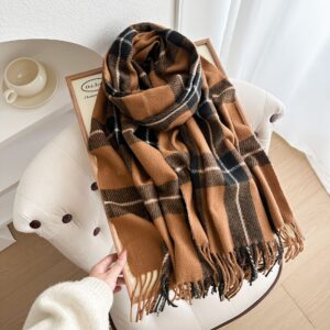 new scarf for women autumn and winter couple classic versatile student thick long warm plaid shawl dual purpose