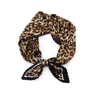 crumpled small silk scarf professional scarf women's fashionable and versatile cashew stripe print pleated small square scarf