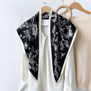 summer versatile waist tie with shirt, denim suit and shawl twill silk cool fashion triangle scarf