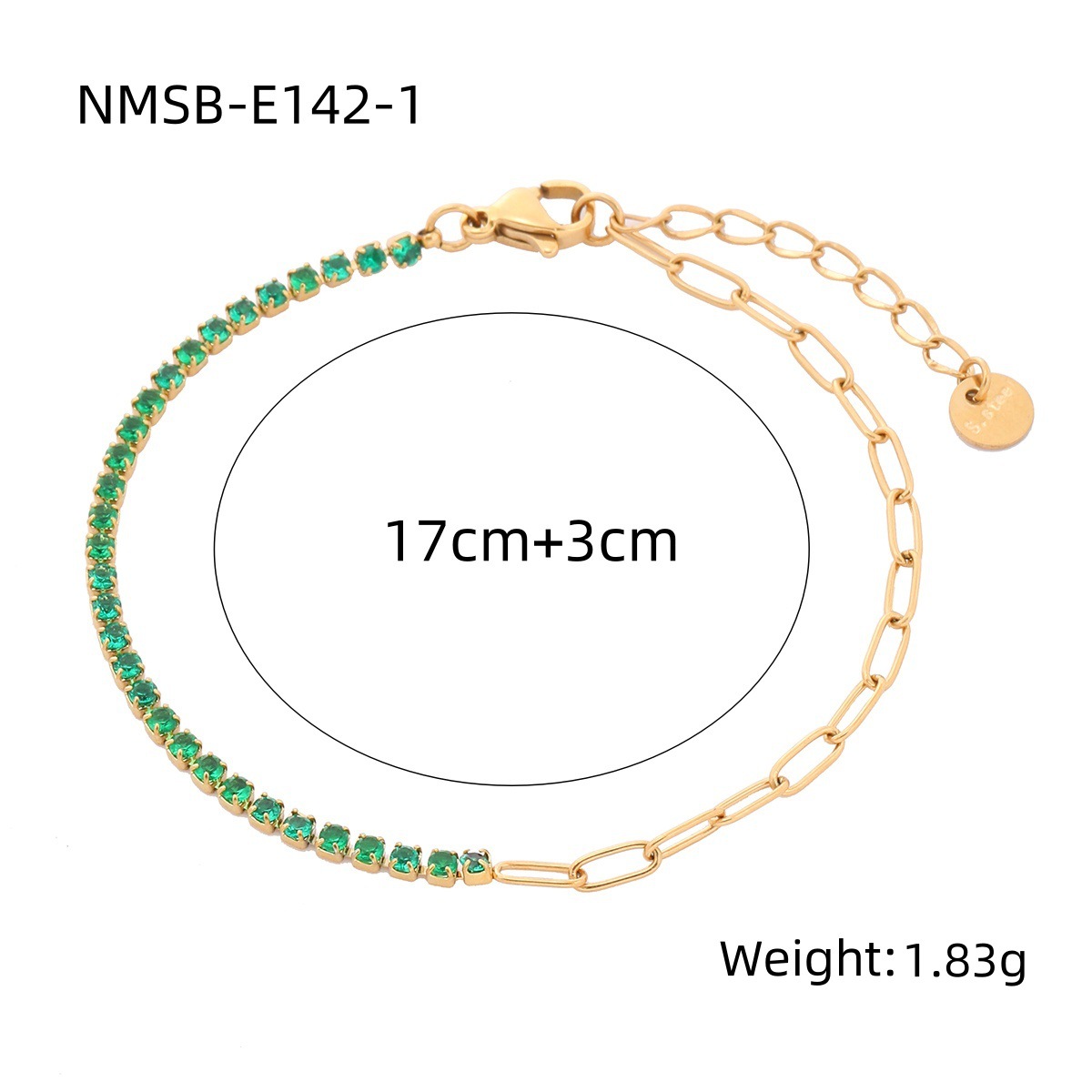 new rainbow color thin diamond titanium steel bracelet for women, exquisite and compact, one row of full diamond stainless steel jewelry