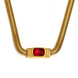 european and american temperament retro personality hip hop niche design necklace stainless steel 18k gold plated snake chain zircon bracelet