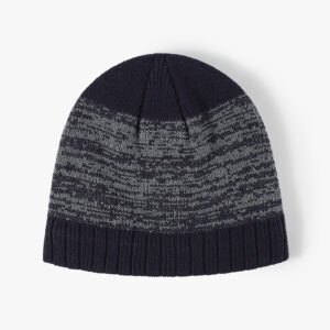 european and american color matching new plain men and women large head circumference plus velvet knitted hat cross border brimless versatile earmuffs wool hat