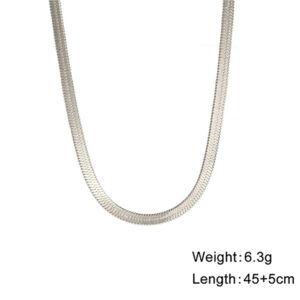 personality trend hip hop stainless steel clavicle chain titanium steel snake bone chain for men and women 18k gold jewelry