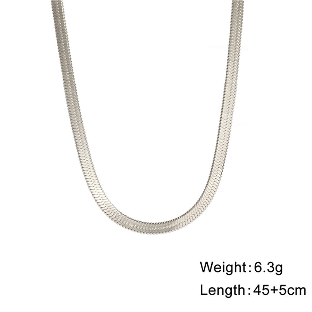 personality trend hip hop stainless steel clavicle chain titanium steel snake bone chain for men and women 18k gold jewelry