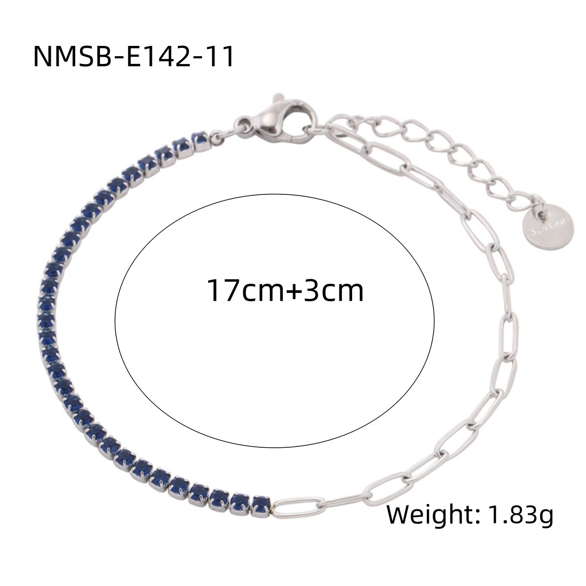 new rainbow color thin diamond titanium steel bracelet for women, exquisite and compact, one row of full diamond stainless steel jewelry