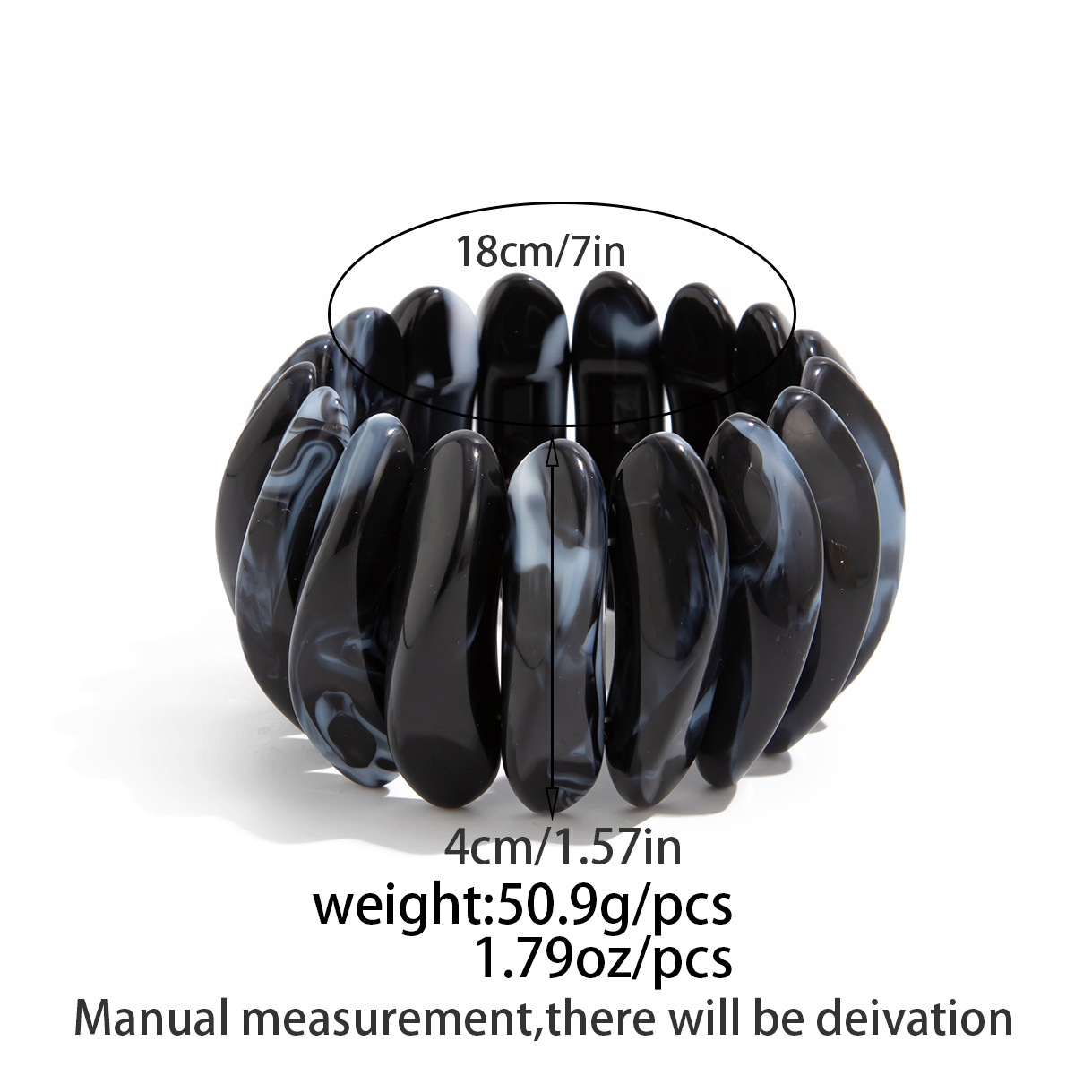 niche design special shaped resin gradient bracelet simple ins splicing elastic bracelet