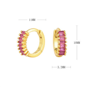 s925 sterling silver round fashionable zircon earrings ear buckle versatile diamond plated earrings