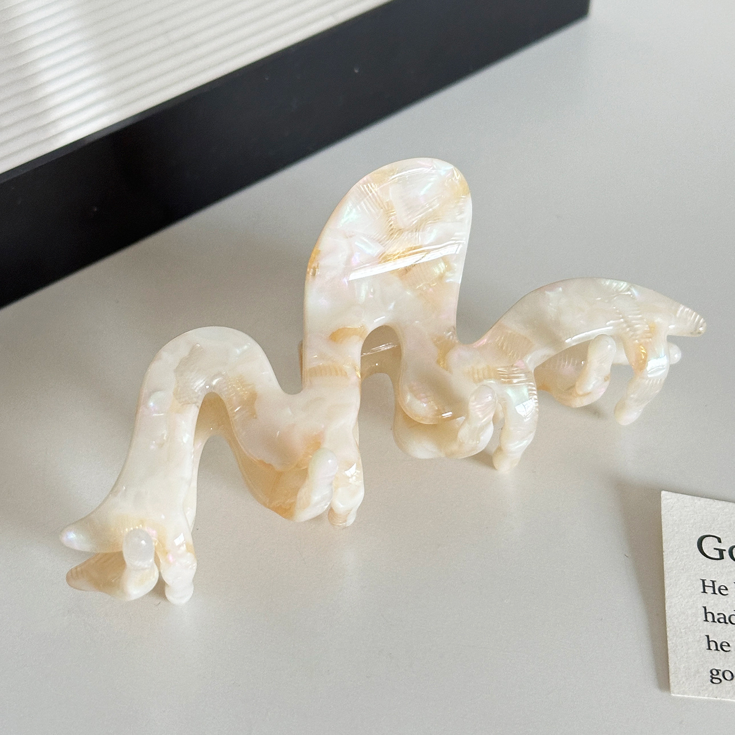 thickened 3mm acetate wave hairpin high end hair shark clip all match ponytail clip hair accessories