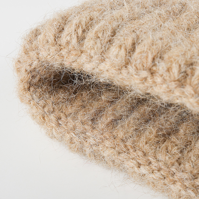 new style extra long and thick outdoor warm brimless knitted hat women's fashionable plain all match cold hat men's wool hat