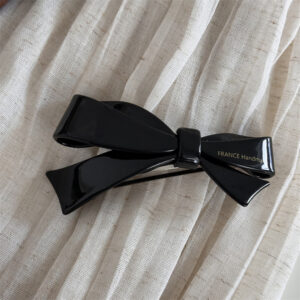 french exquisite bow spring hairpin women's back of the head half tied hair ornament ponytail clip hair accessories